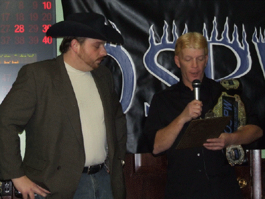 PRESENTERS OSPW ROOKIE OF THE YEAR BLACK JACK PHOENIX AND MIKE MCGEE